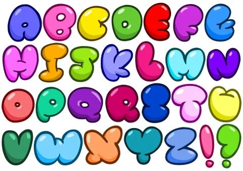 Comic bubble alphabet Stock Illustration