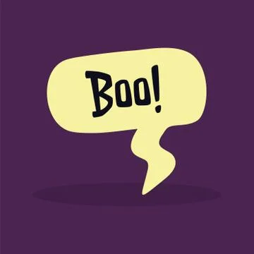 Comic bubble chat with boo message Stock Illustration