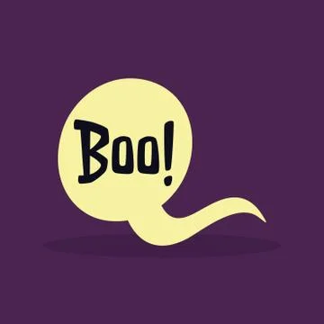 Comic bubble chat with boo message Stock Illustration