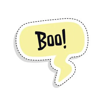 Comic bubble chat with boo message Stockillustratie
