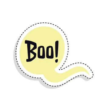 Comic bubble chat with boo message Illustrazione stock