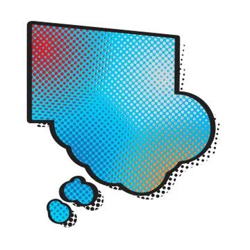 Comic bubble chat with halftone pattern Stock Illustration