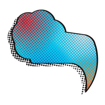 Comic bubble chat with halftone pattern Stock Illustration