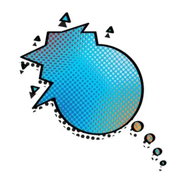 Comic bubble chat with halftone pattern Illustrazione stock