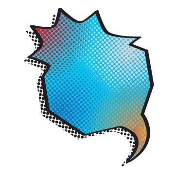 Comic bubble chat with halftone pattern Stock Illustration