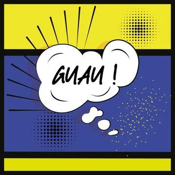 Comic bubble chat with text on a comic page Stock Illustration