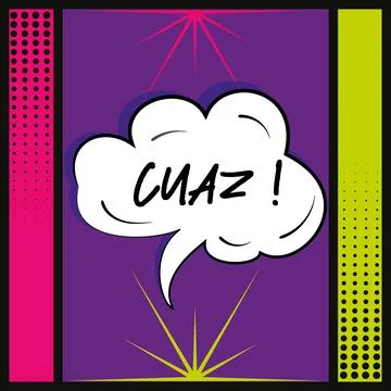 Comic bubble chat with text on a comic page Stock Illustration