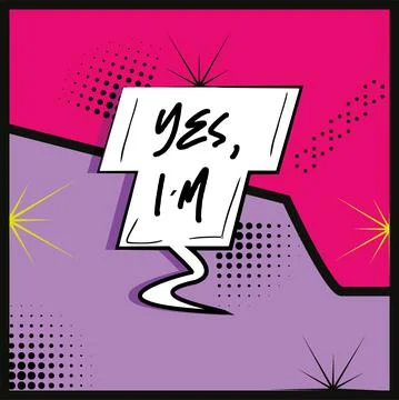 Comic bubble chat with text on a comic page Stock Illustration