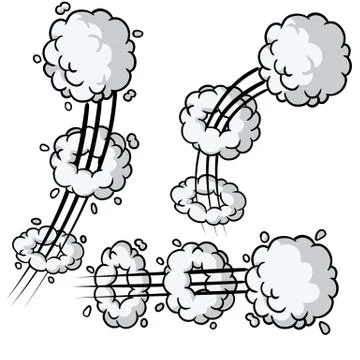 Comic bubble cloud. Set of Funny smoke and steam. イラスト素材
