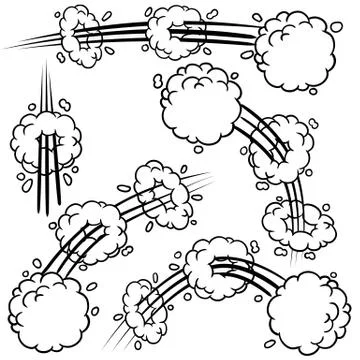 Comic bubble cloud. Track and trace. Cartoon black and white illustration. 库存插图