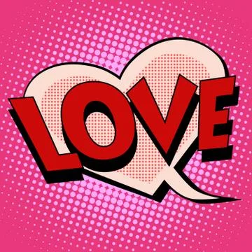 Comic bubble heart shape love Illustrazione stock