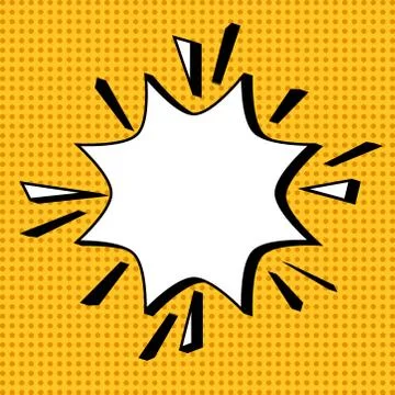 Comic Bubble in Pop Art Style on Yellow Dot Background. Vector illustration Stock-Illustration