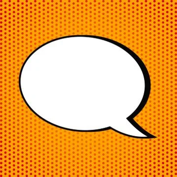 Comic Bubble in Pop Art Style on Orange Dot Background. Vector illustration 스톡 일러스트