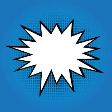 Comic Bubble in Pop Art Style on Blue Dot Background. Vector illustration Stock-Illustration