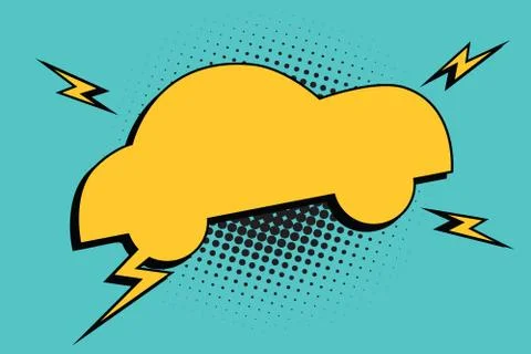 Comic bubble shape car Illustrazione stock