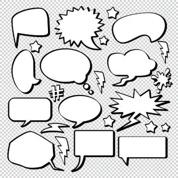Comic Bubble Speech Balloons Speech Cartoon Speech Vector illustrator 31 Stock Illustration