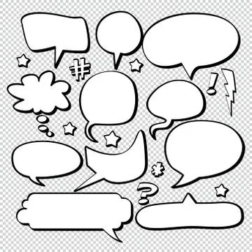 Comic Bubble Speech Balloons Speech Cartoon Speech pop art styleVector 35 Stock Illustration