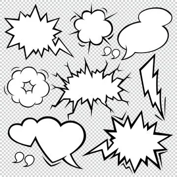 Comic Bubble Speech Balloons Speech Cartoon Speech Vector illustrator Stock Illustration