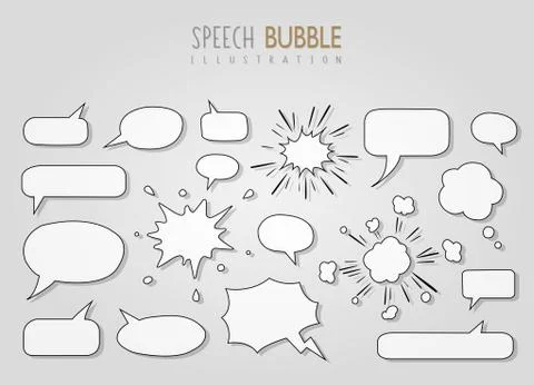 Comic bubble speech illustration set Stock Illustration