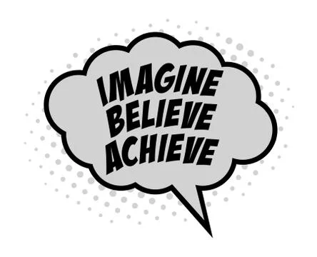 Comic bubble text of motivational words Stock Illustration