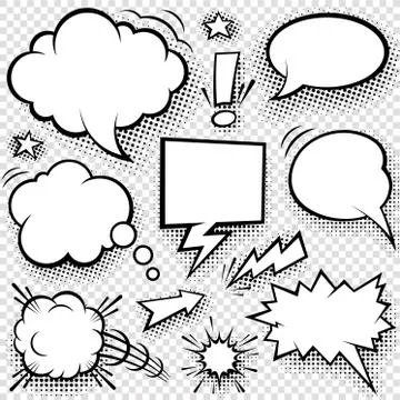Comic bubbles and elements Stock Illustration