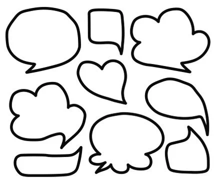 Comic bubbles collection on white background. Sketch. Vector. Stock Illustration