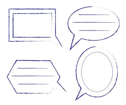 Comic bubbles collection on white background. Sketch. Stock Illustration