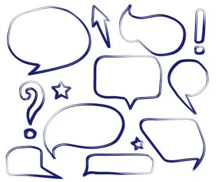 Comic bubbles collection on white background. Symbol. Stock Illustration