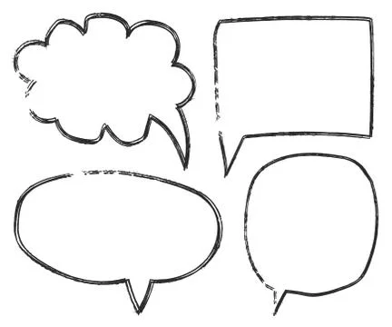 Comic bubbles collection on white background. Symbol. Stock Illustration