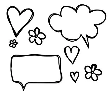 Comic bubbles collection on white background. Sketch. Vector. Stock Illustration