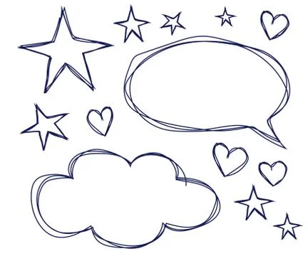 Comic bubbles collection on white background. Sketch. Vector. Stock Illustration