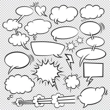 Comic bubbles icons collection Stock Illustration