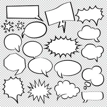 Comic Bubbles icons Collection Vector 04 Stock Illustration