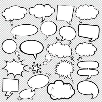 Comic Bubbles icons Collection Vector 05 Stock Illustration