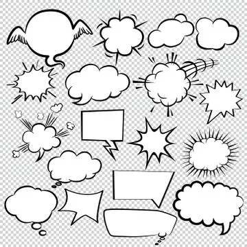 Comic Bubbles icons Collection Vector 06 Stock Illustration
