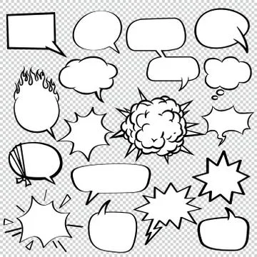 Comic Bubbles icons Collection Vector 02 Stock Illustration