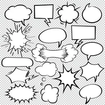 Comic Bubbles icons Collection Vector 01 Stock Illustration