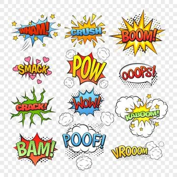 Comic bubbles set 스톡 일러스트