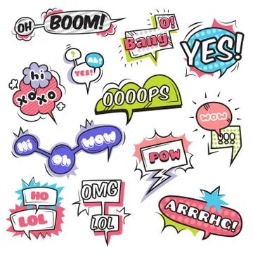 Comic Bubbles Set 스톡 일러스트