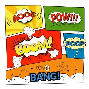 Comic bubbles vector isolated set Stock Illustration