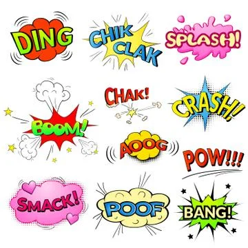 Comic bubbles vector isolated set Stock Illustration