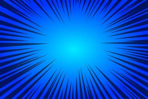 Comic burst background with blue radial speed lines 스톡 일러스트