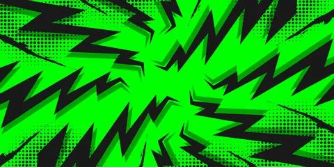 Comic Burst Background with Thunder Flashes and Halftone Effect Stock Illustration