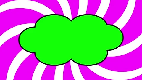 Comic burst cloud shape frame green screen Stock Footage 308982312
