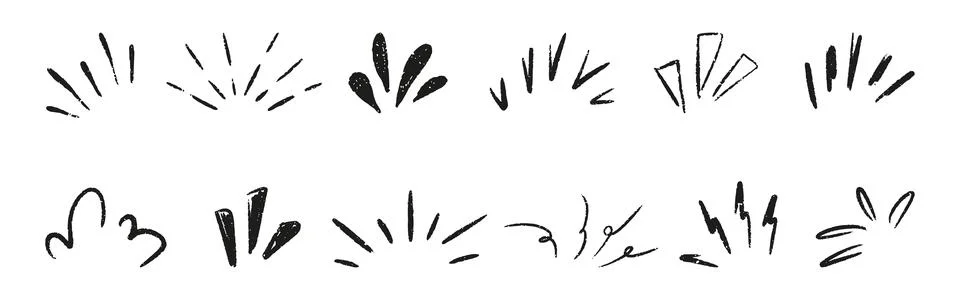 Comic burst manga element with twinkle line and surprise effect. Doodle Stock Illustration