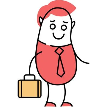 Comic businessman character vector icon on white Stock Illustration