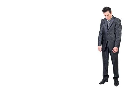 Comic businessman in suit crying in studio Stock Photos