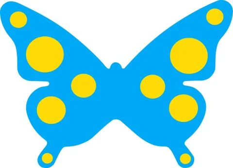 Comic butterfly with yellow circles Stock Illustration