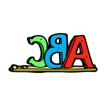 Comic cartoon abc letters Stock Illustration