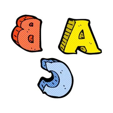 Comic cartoon abc letters Stock Illustration